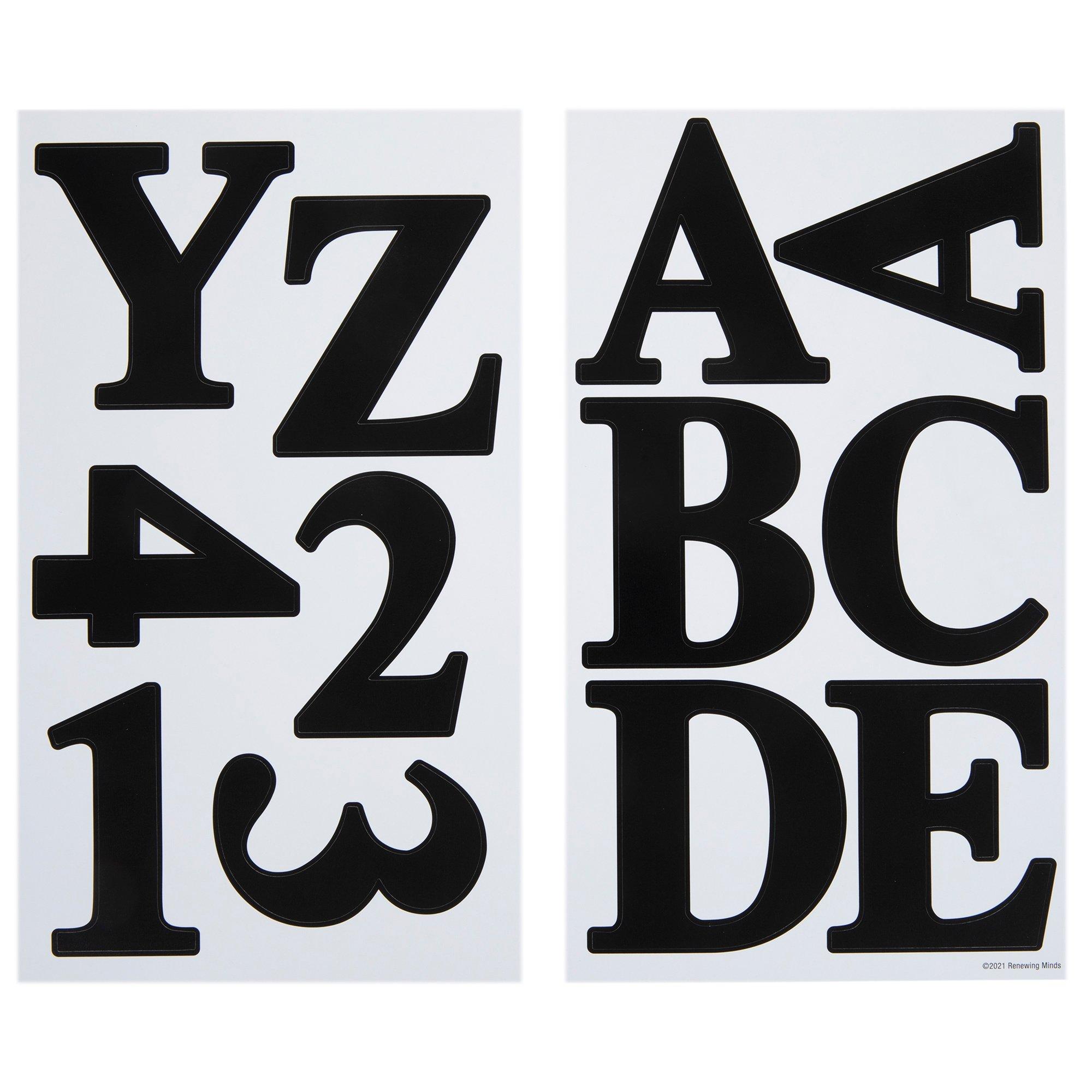 Black Alphabet Stickers